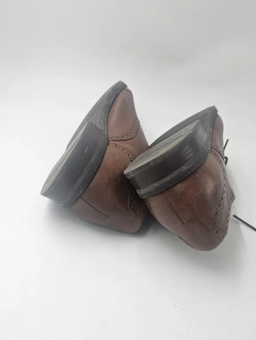 Cole Haan Wayne Cap Toe Oxford Brogue Leather British Tan Mens 12 Shoes• Cole